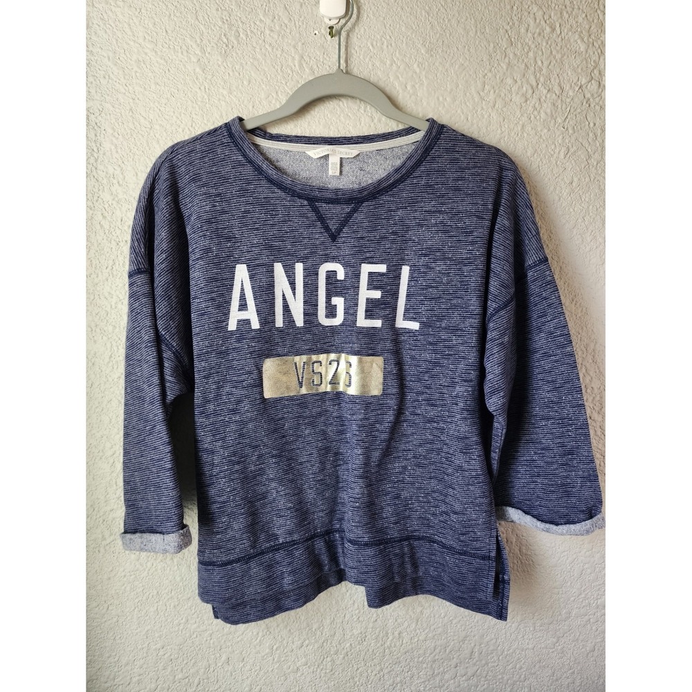 Victoria's Secret Angel Graphic Striped Pullover Sweatshirt Top S/P